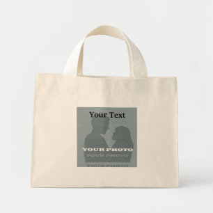 Tiny Tote Bag Natural Your Photo & Text Template