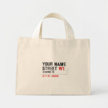 Your Name Street  Tiny Tote Canvas Bag