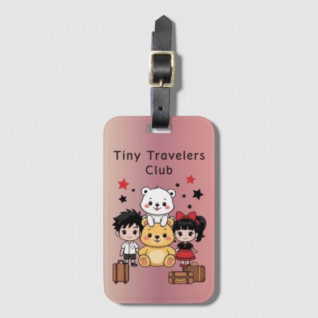 Tiny Travelers Club Luggage Tag (Front Vertical)