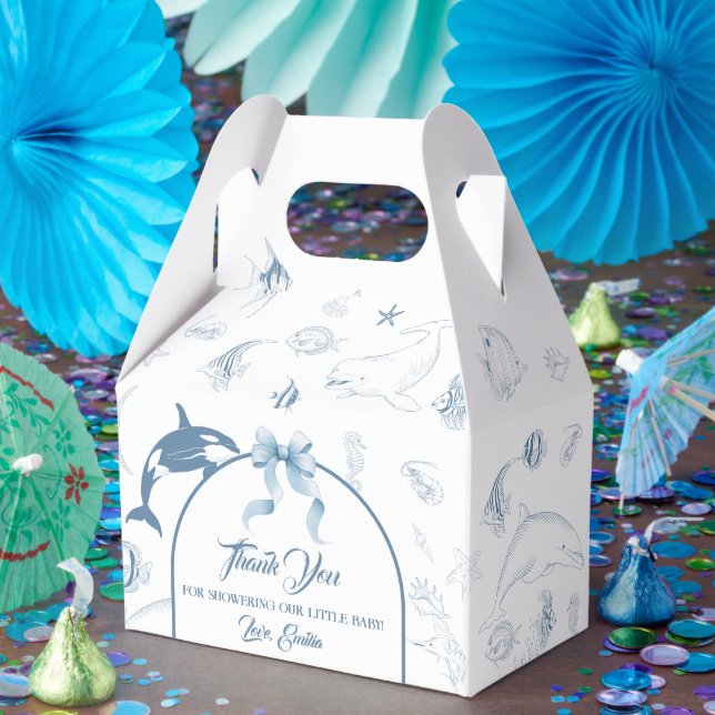 Tiny Treasures Ocean Baby Shower Favor Boxes (Party)