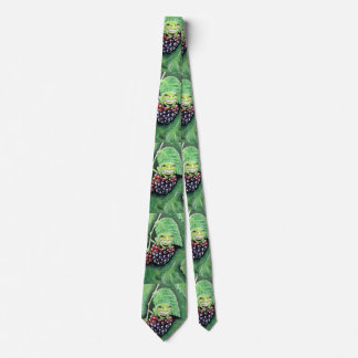 Tiny Tree Frog on a Blackberry Painting Neck Tie