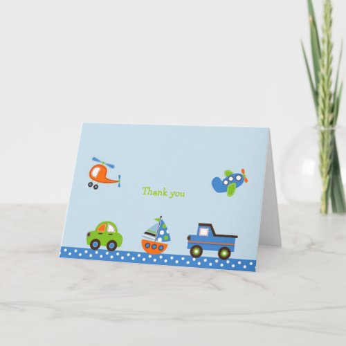 Tiny Trips Transportation Thank You Note Cards
