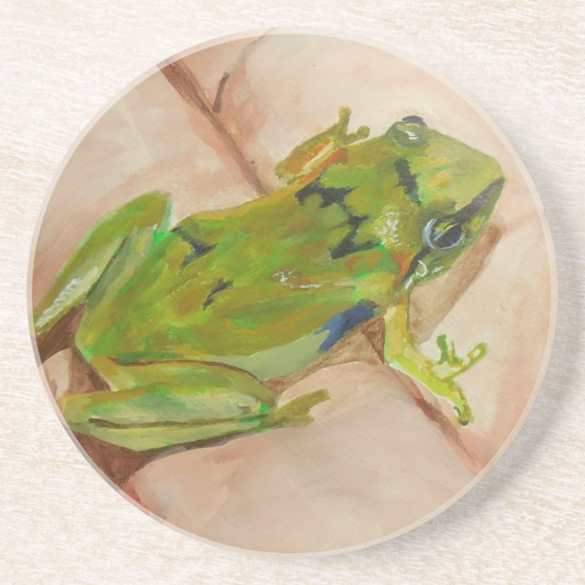 Tiny Tropical Frog Coaster (Front)