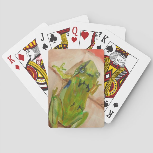 Tiny Tropical Frog Poker Cards (Back)