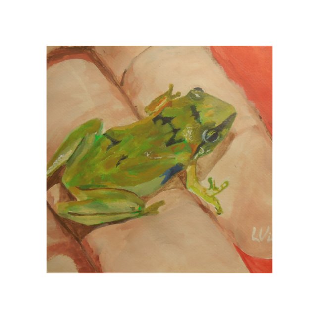 Tiny Tropical Frog Wood Wall Art (Front)