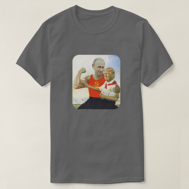 Tiny Trump & Papa Putin Political Satire T-Shirt (Design Front)