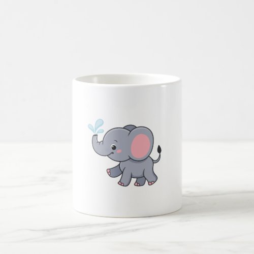 Tiny Trumpeter The Adorable Elephant Illustration Coffee Mug