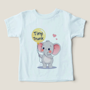 Tiny Trunk Cartoon Elephant Toddler T-shirt