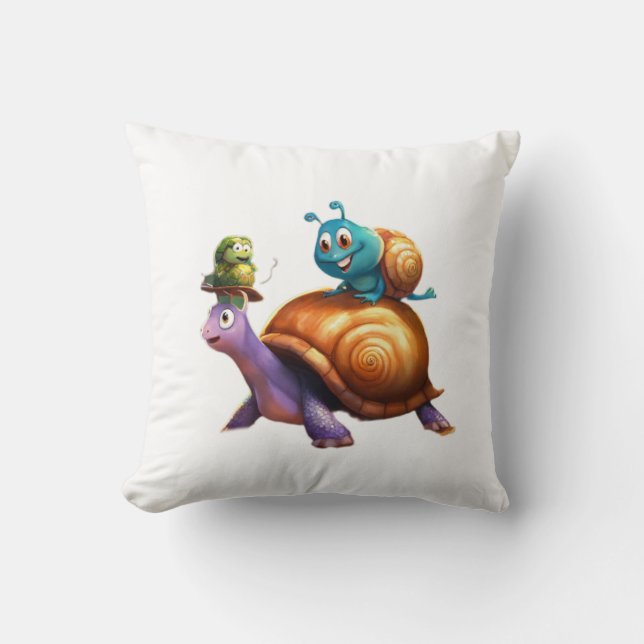 Tiny Turtle Tender Throw Pillow (Front)