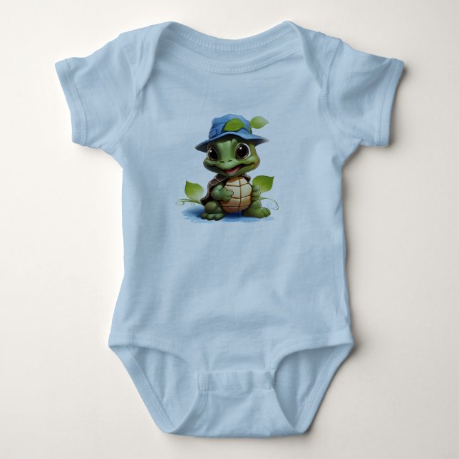 Tiny Turtle Wonders: Baby Turtle Bodysuit (Front)