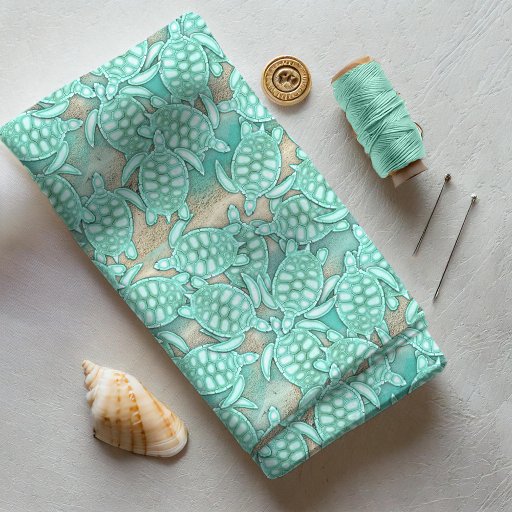 Tiny Turtles Sea and Sand ID696 Fabric
