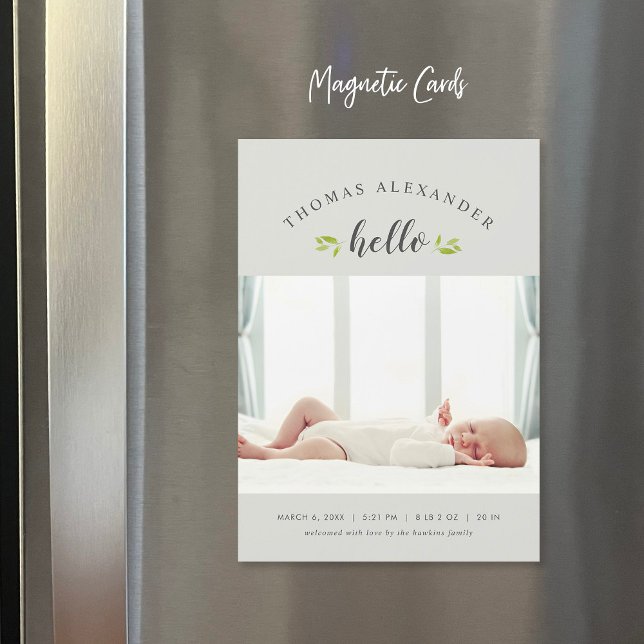 Tiny Twigs Magnetic Photo Birth Announcement (Creator Uploaded)