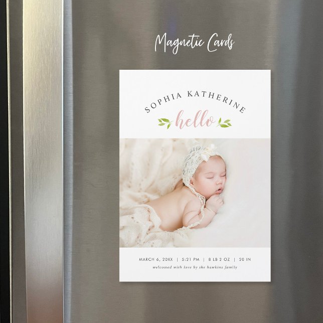 Tiny Twigs Magnetic Photo Birth Announcement (Creator Uploaded)