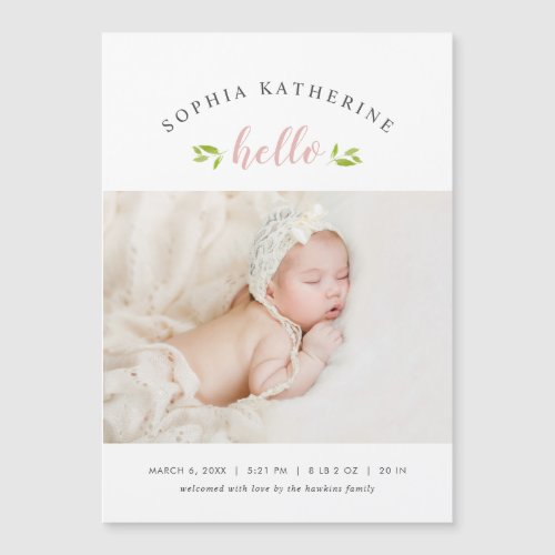 Tiny Twigs Magnetic Photo Birth Announcement