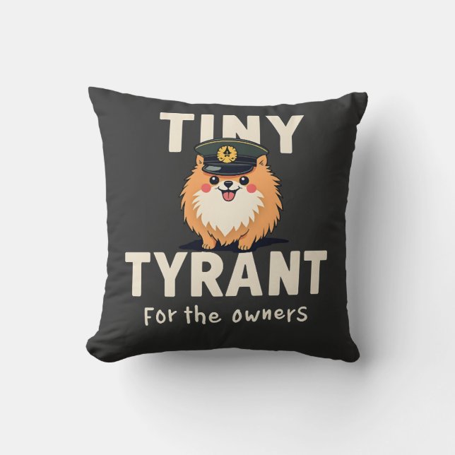 Tiny Tyrant Throw Pillow (Front)