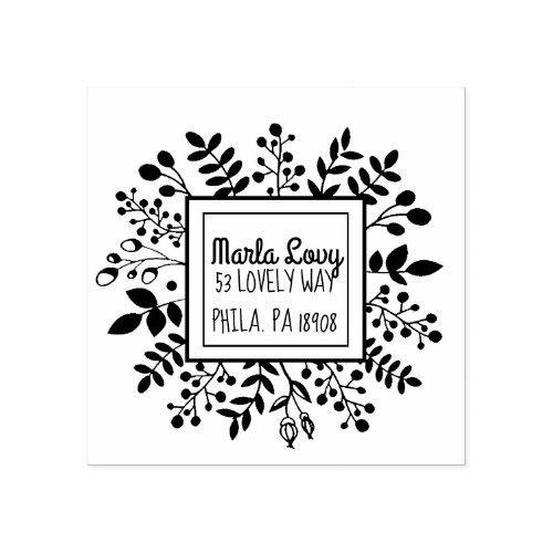 TINY VINES Square Return Address Stamp