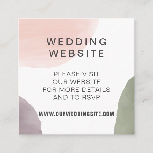 Tiny Watercolor Modern Wedding Website Enclosure Card