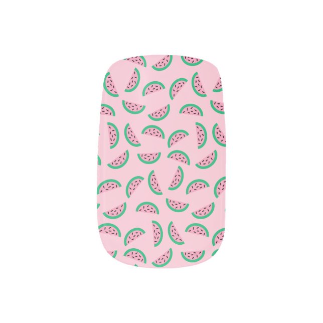 Tiny Watermelons Minx Nail Art (Left Thumb)