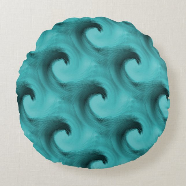 Tiny waves..... round pillow (Front)