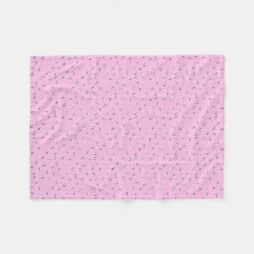 Tiny Westie Daisies KiniArt Fleece Blanket