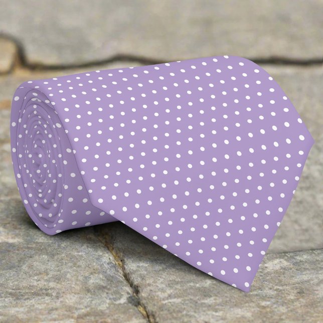 Tiny White Dots On Violet Background Modern Style Neck Tie (Creator Uploaded)