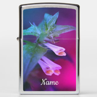 Tiny White Wildflower Abstract Personalized Zippo Lighter