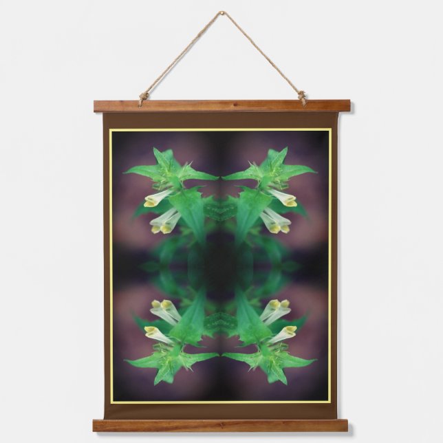 Tiny White Wildflower Close Up Abstract Hanging Tapestry (Front)