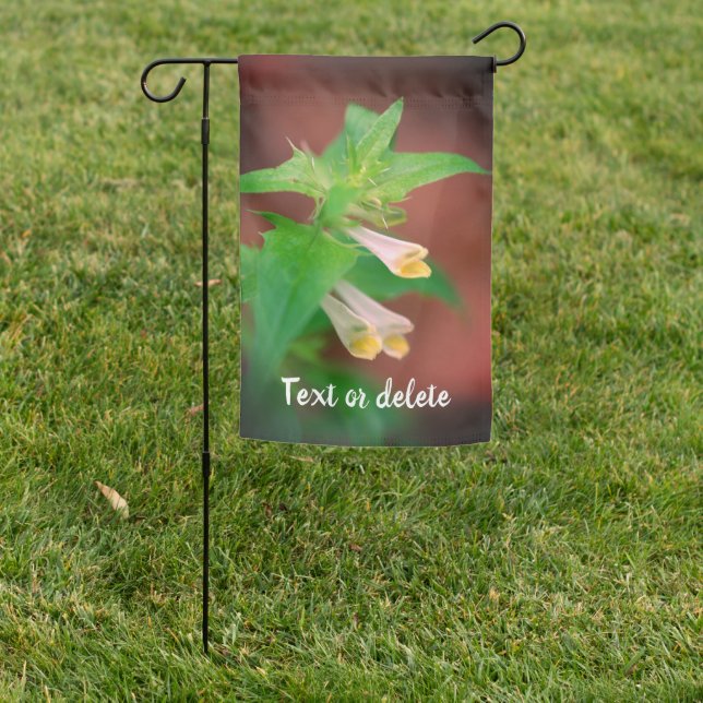 Tiny White Wildflower Close Up Personalized Garden Flag (In SItu)