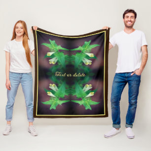 Tiny White Wildflower Pattern Personalized Fleece Blanket