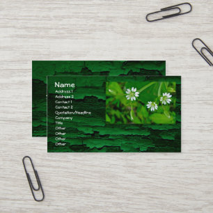 Tiny White Wildflower St. Patrick's Day Business Card