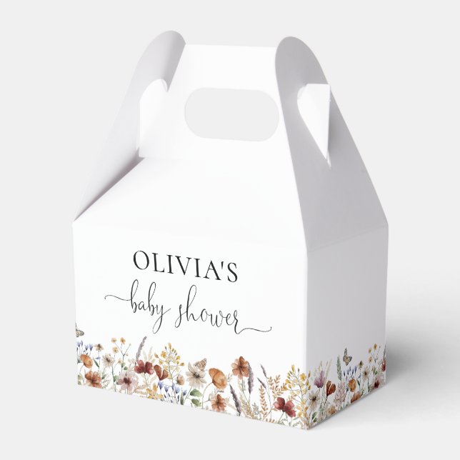 Tiny Wildflower Baby Shower Favor Box (Front Side)