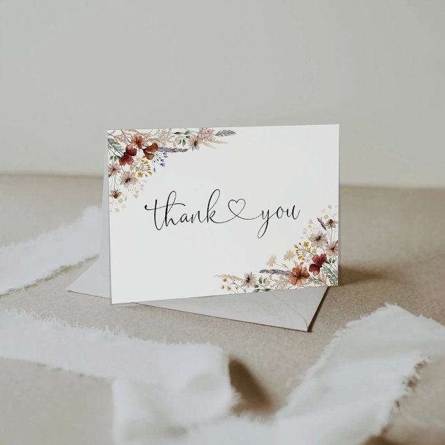 Tiny Wildflower Baby Shower Thank You Card (Creator Uploaded)