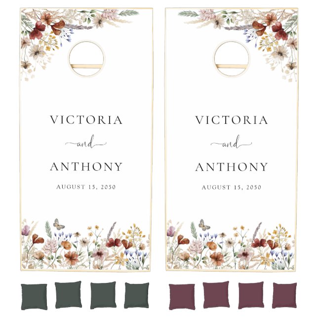 Tiny Wildflower Bridal Shower Cornhole Set (Set)