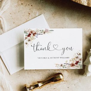 Tiny Wildflower Bridal Shower Flat Thank You Card