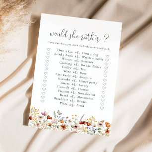 Tiny Wildflower Bridal Shower Game
