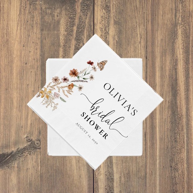 Tiny Wildflower Bridal Shower Paper Napkin (Creator Uploaded)