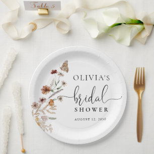 Tiny Wildflower Bridal Shower Paper Plate