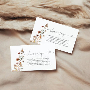 Tiny Wildflower Bridal Shower Recipe Request Enclosure Card