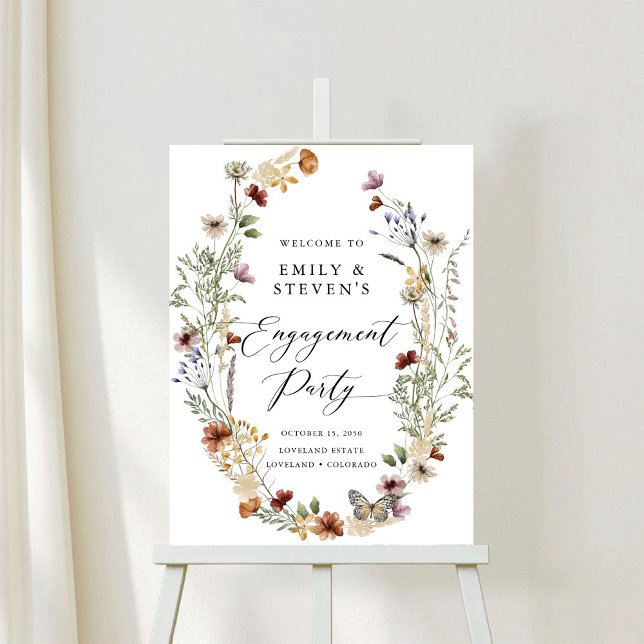 Tiny Wildflower Engagement Party Foam Boards (Creator Uploaded)