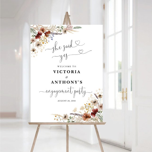 Tiny Wildflower Engagement Party Foam Boards (Creator Uploaded)