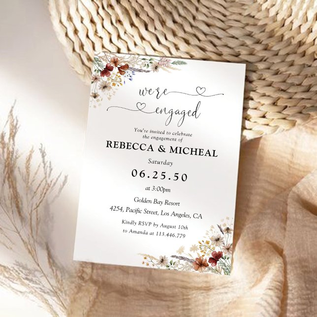 Tiny Wildflower Engagement Party Invitation (Creator Uploaded)