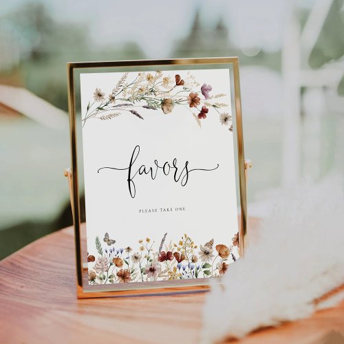 Tiny Wildflower Favors Sign
