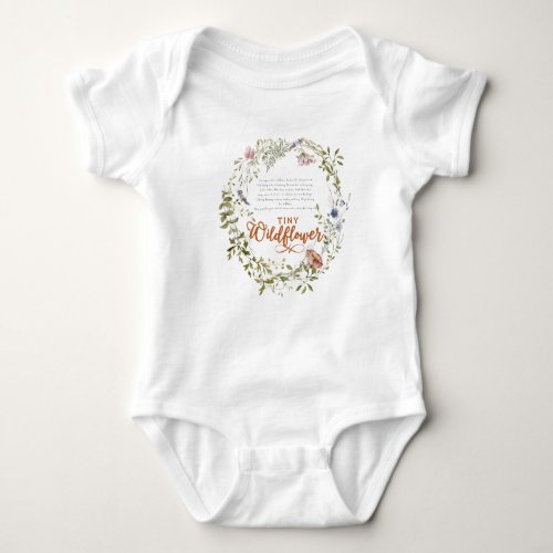 Tiny Wildflower  Girl 1st Birthday Baby Bodysuit