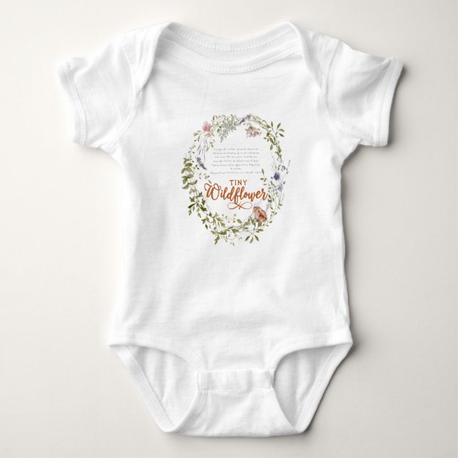 Tiny Wildflower | Girl 1st Birthday Baby Bodysuit (Front)