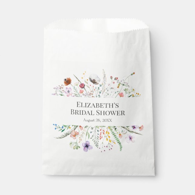 Tiny Wildflower Meadow Bridal Shower  Favor Bag (Front)