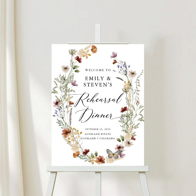 Tiny Wildflower Rehearsal Dinner Foam Boards (Creator Uploaded)