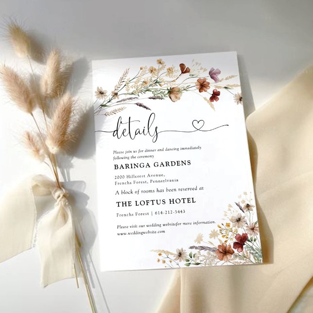 Tiny Wildflower Wedding Details Enclosure Card (Creator Uploaded)