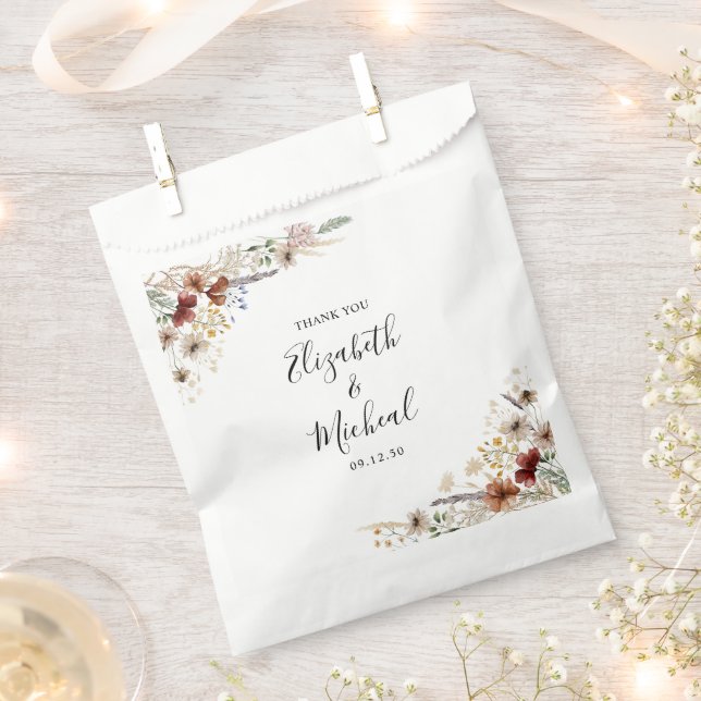 Tiny Wildflower Wedding Favor Bags (Clipped)