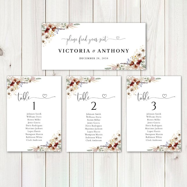 Tiny Wildflower Wedding Head Table Sign (Creator Uploaded)