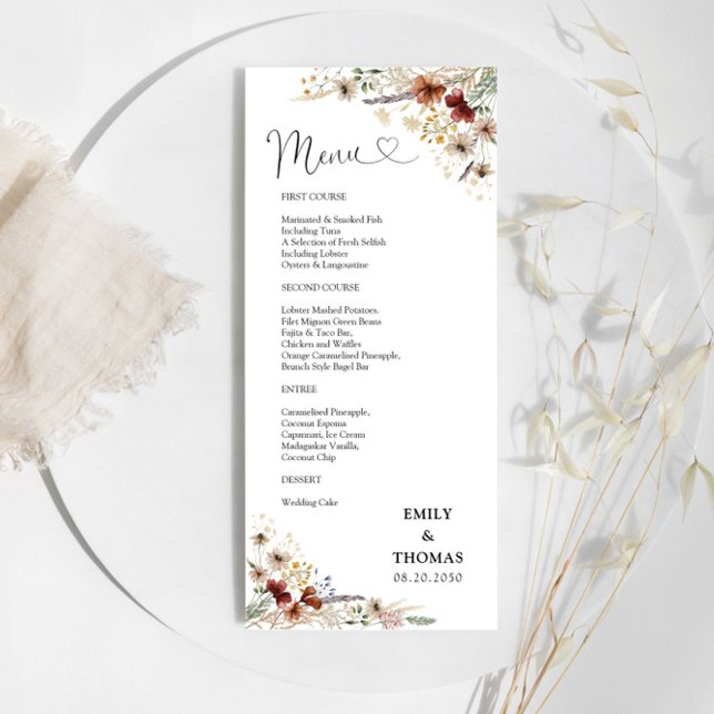 Tiny Wildflower Wedding Menu (Creator Uploaded)